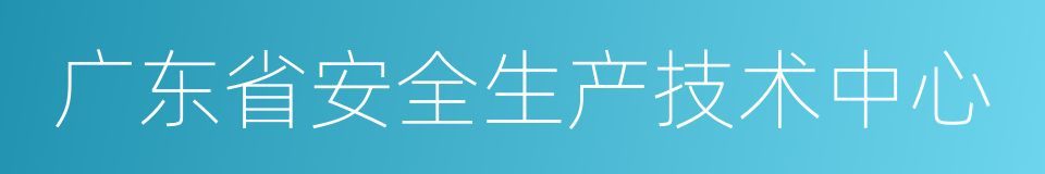 广东省安全生产技术中心的同义词