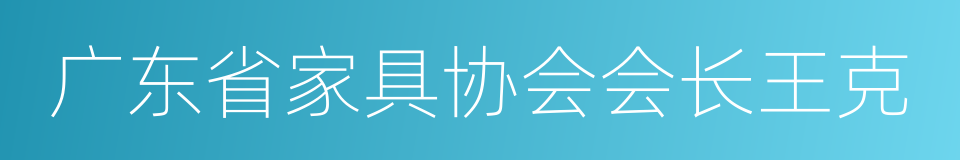 广东省家具协会会长王克的同义词