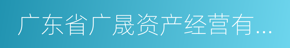 广东省广晟资产经营有限公司的同义词