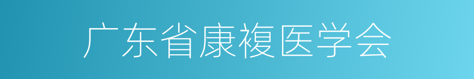 广东省康複医学会的同义词