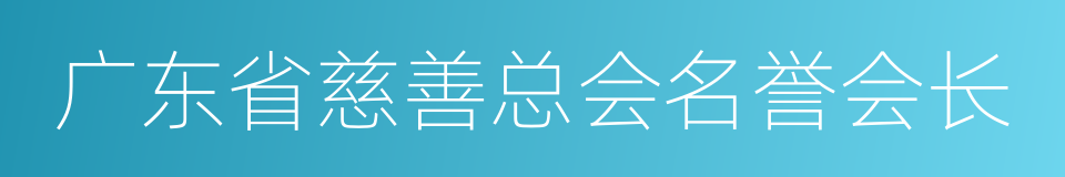 广东省慈善总会名誉会长的同义词