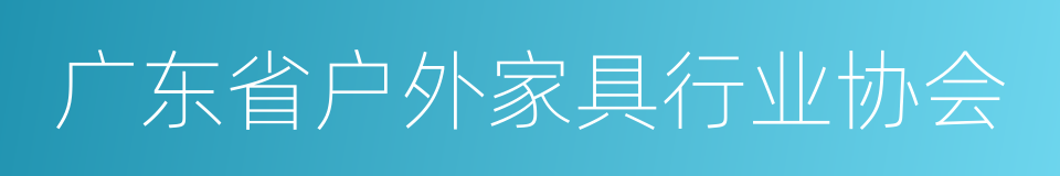 广东省户外家具行业协会的同义词