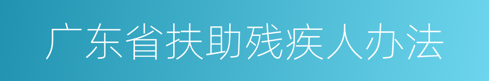 广东省扶助残疾人办法的同义词