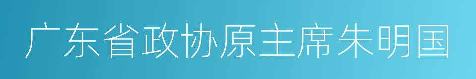 广东省政协原主席朱明国的同义词