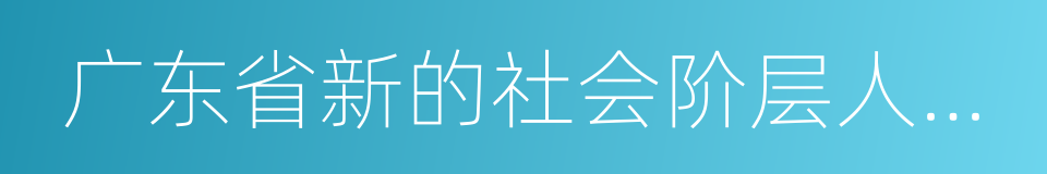 广东省新的社会阶层人士联合会的同义词