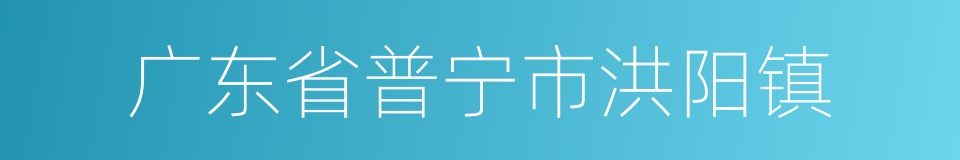 广东省普宁市洪阳镇的同义词