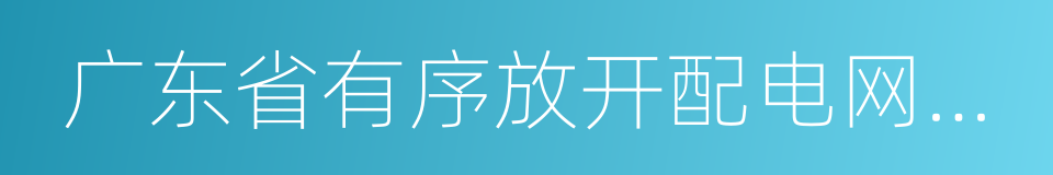 广东省有序放开配电网业务实施方案的同义词