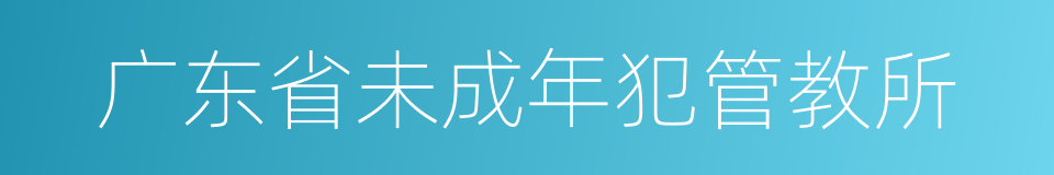 广东省未成年犯管教所的同义词