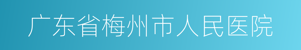 广东省梅州市人民医院的同义词