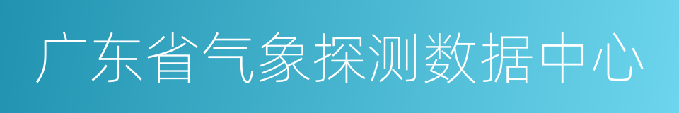 广东省气象探测数据中心的意思