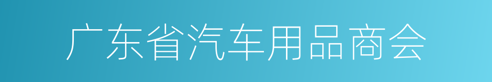 广东省汽车用品商会的同义词