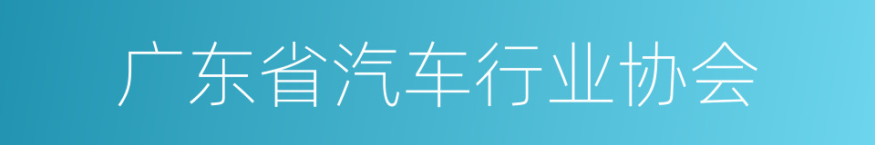 广东省汽车行业协会的同义词