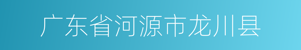 广东省河源市龙川县的同义词