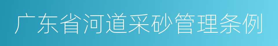 广东省河道采砂管理条例的同义词