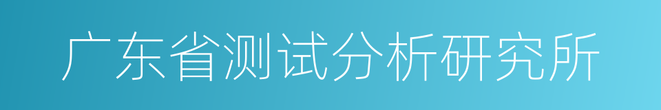 广东省测试分析研究所的同义词