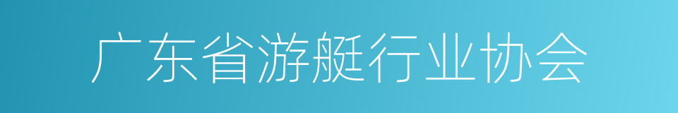 广东省游艇行业协会的同义词