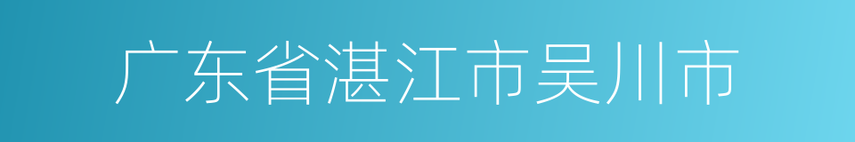 广东省湛江市吴川市的同义词