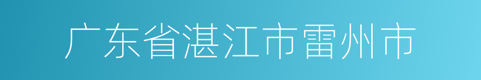 广东省湛江市雷州市的同义词