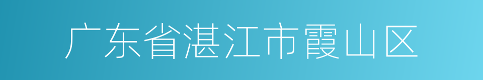 广东省湛江市霞山区的同义词