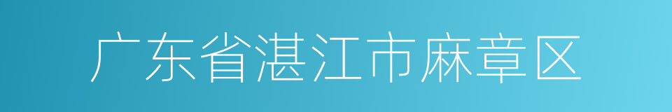 广东省湛江市麻章区的同义词