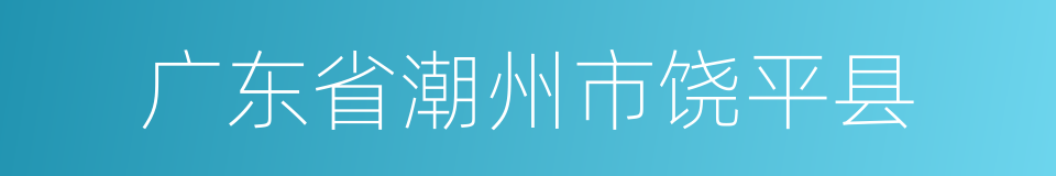 广东省潮州市饶平县的同义词