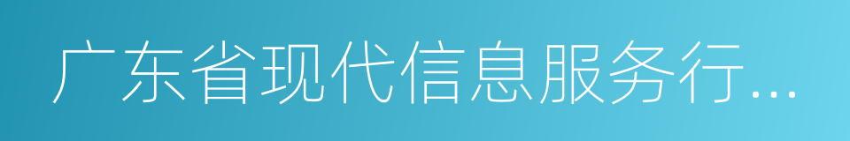 广东省现代信息服务行业协会的同义词