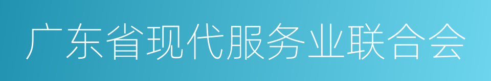 广东省现代服务业联合会的同义词