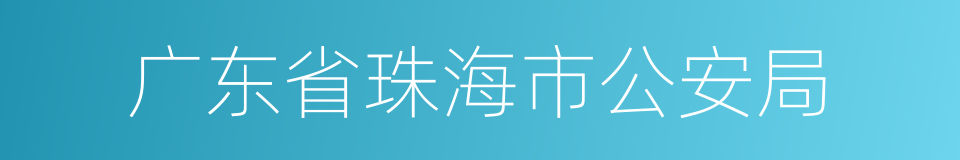 广东省珠海市公安局的同义词