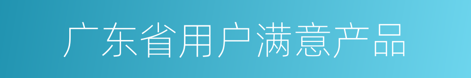 广东省用户满意产品的同义词