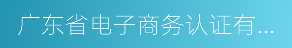 广东省电子商务认证有限公司的同义词