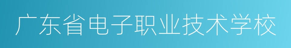 广东省电子职业技术学校的同义词