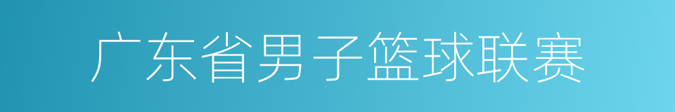 广东省男子篮球联赛的同义词