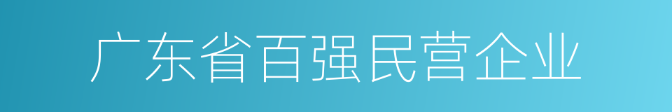 广东省百强民营企业的同义词