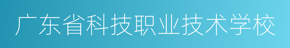 广东省科技职业技术学校的同义词