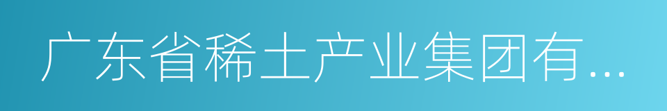 广东省稀土产业集团有限公司的同义词