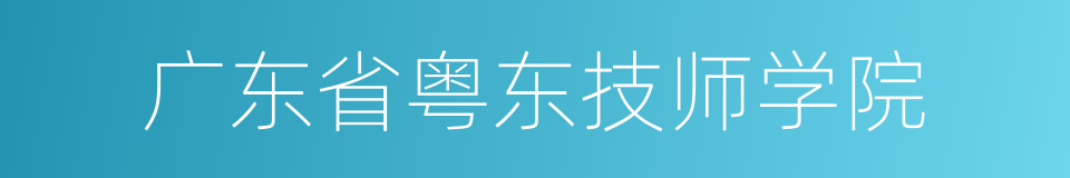 广东省粤东技师学院的同义词