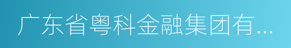 广东省粤科金融集团有限公司的同义词