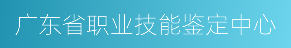 广东省职业技能鉴定中心的同义词