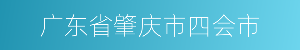 广东省肇庆市四会市的同义词