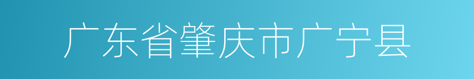 广东省肇庆市广宁县的同义词