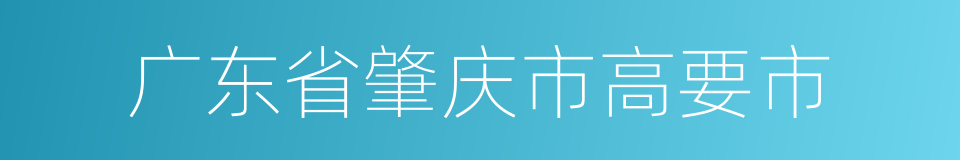 广东省肇庆市高要市的同义词