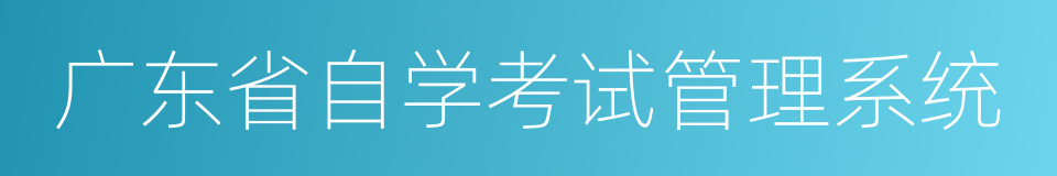 广东省自学考试管理系统的同义词