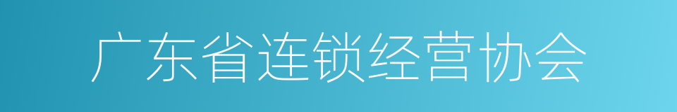 广东省连锁经营协会的同义词