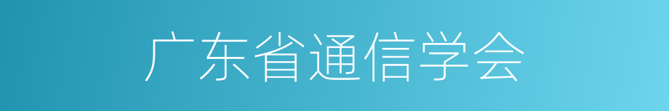 广东省通信学会的同义词