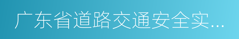 广东省道路交通安全实施条例的同义词