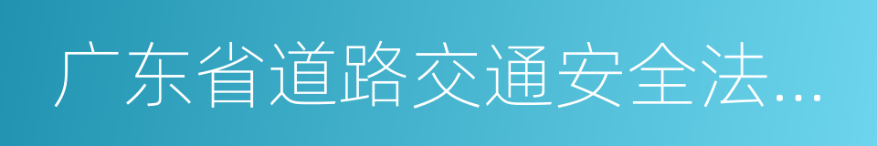 广东省道路交通安全法实施条例的同义词