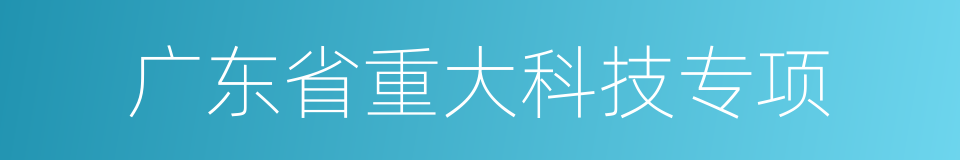 广东省重大科技专项的同义词