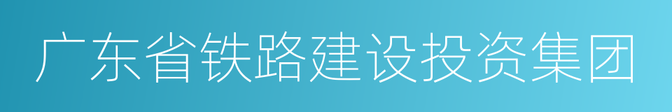 广东省铁路建设投资集团的同义词