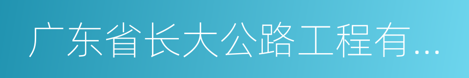 广东省长大公路工程有限公司的同义词