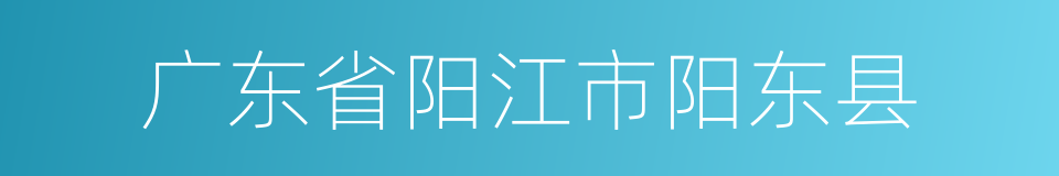 广东省阳江市阳东县的同义词